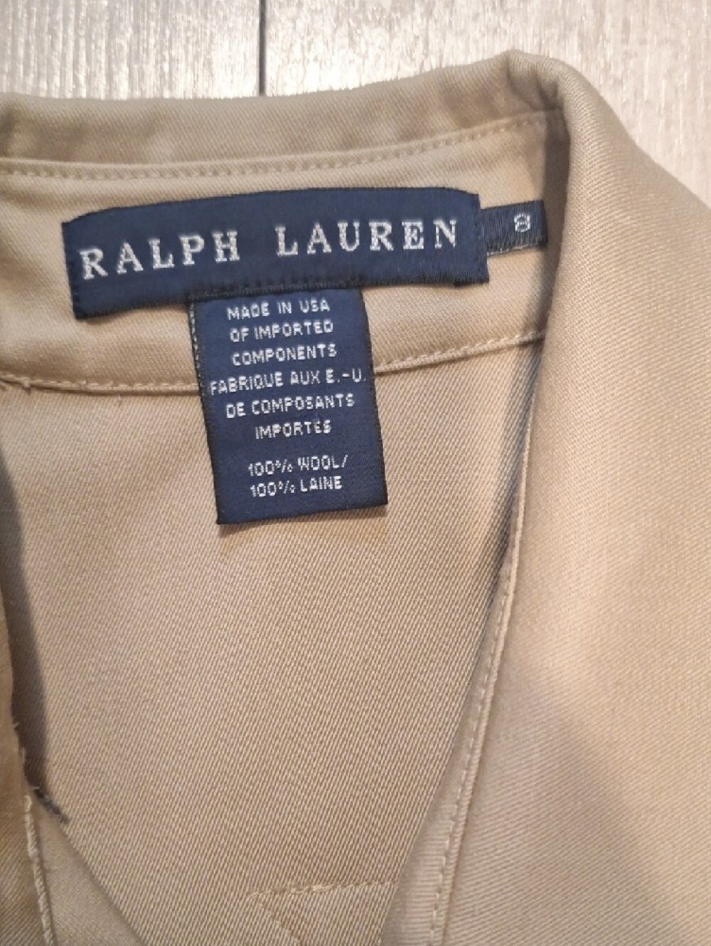 Ralph Lauren Khaki Utility Belted Jacket Size 8 - Picture 2 of 3